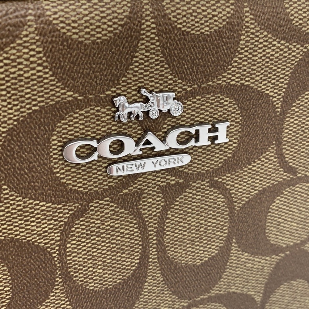 NEW! COACH Mini Jamie Camera Bag In Signature Canvas - Silver/Khaki/Pale Lime - Picture 9 of 16